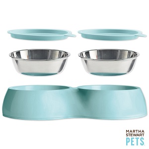 Martha Stewart Pets elevated dog food bowls